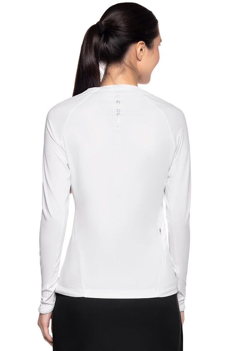 Coolibar Women's Fitness Long Sleeve T-Shirt - UPF 50+ Sun Protection - Devi in White - Image 3